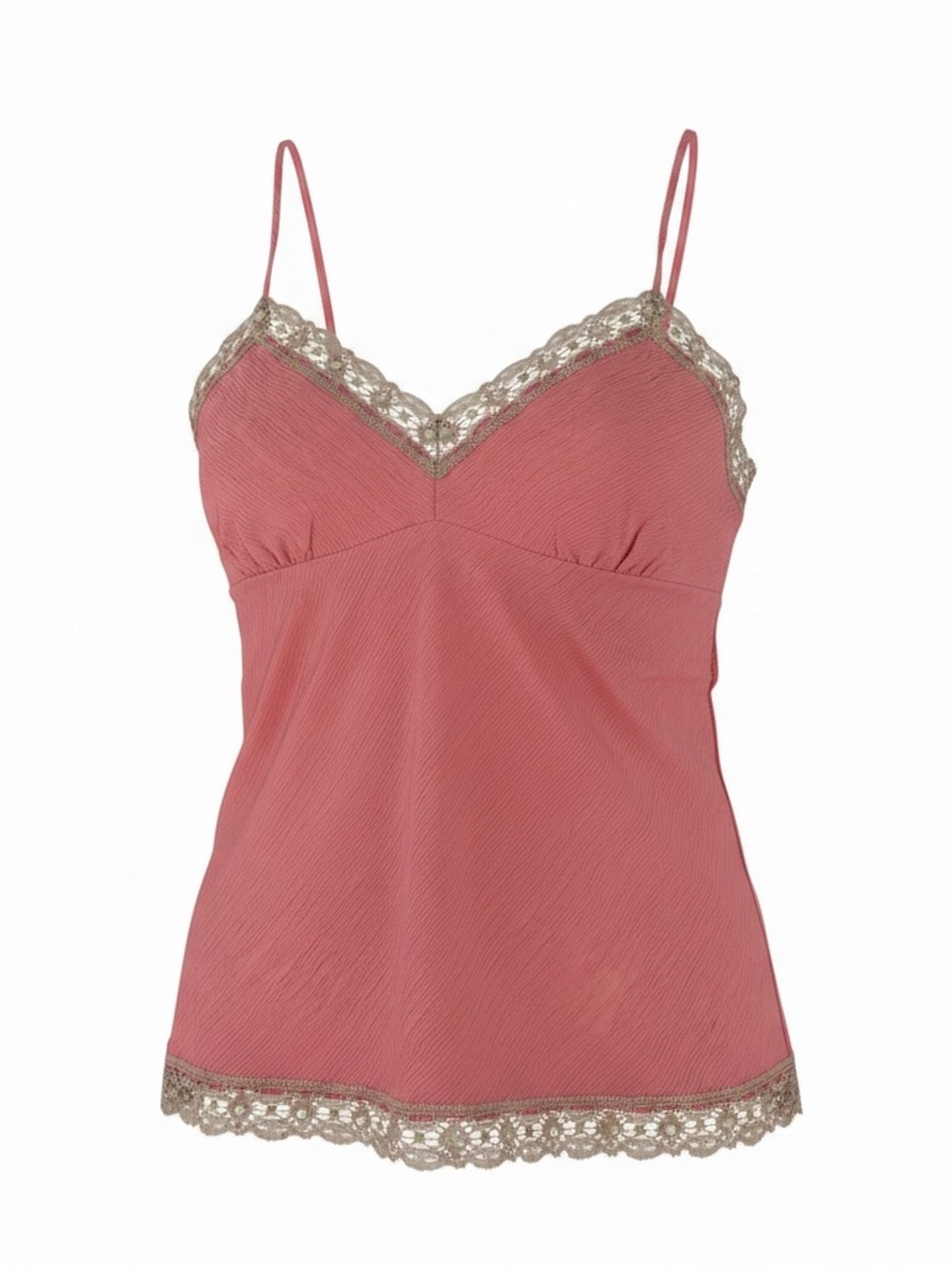 Y2K Gold Hawk 💯 silk cami in coral